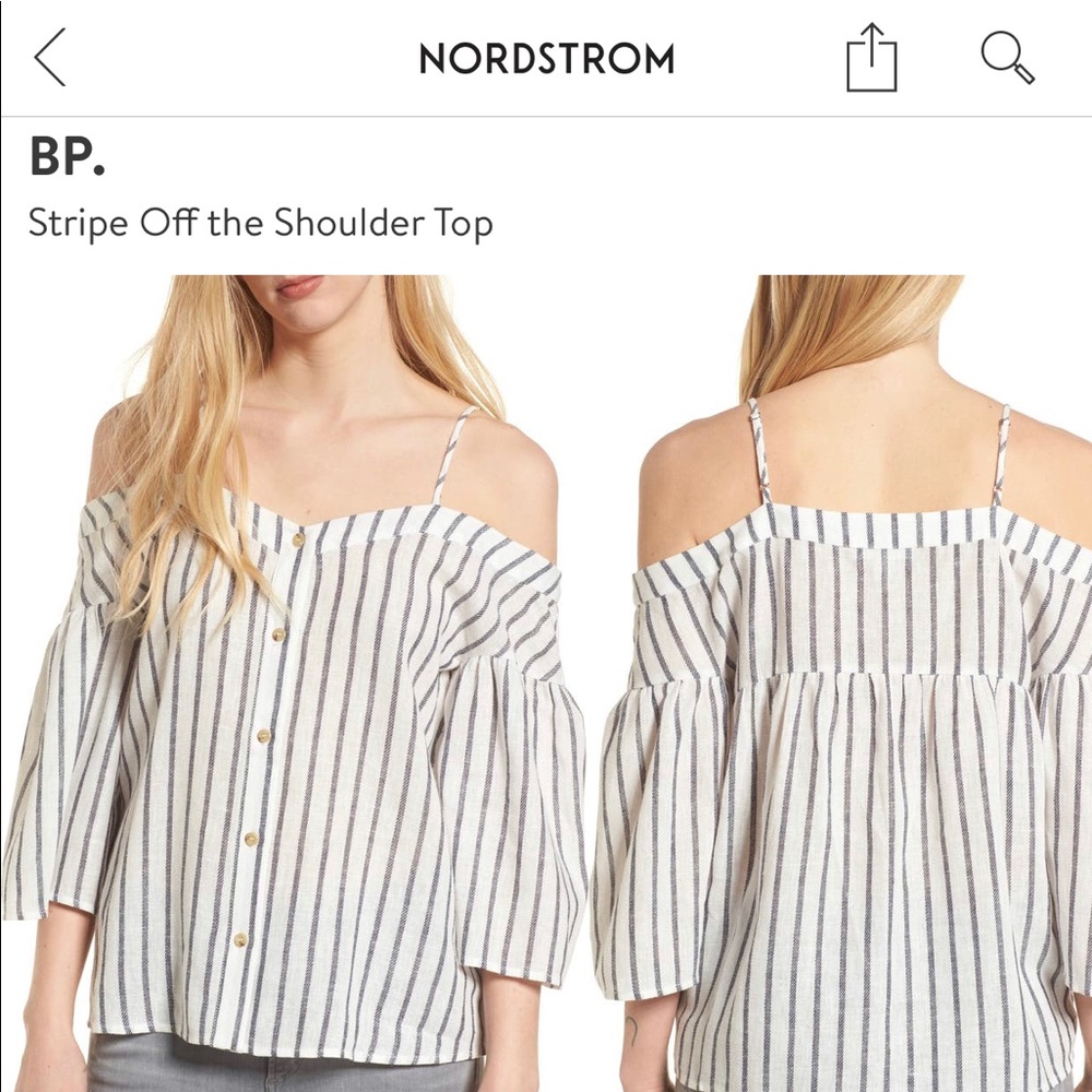 BP Striped Off The Shoulder Top